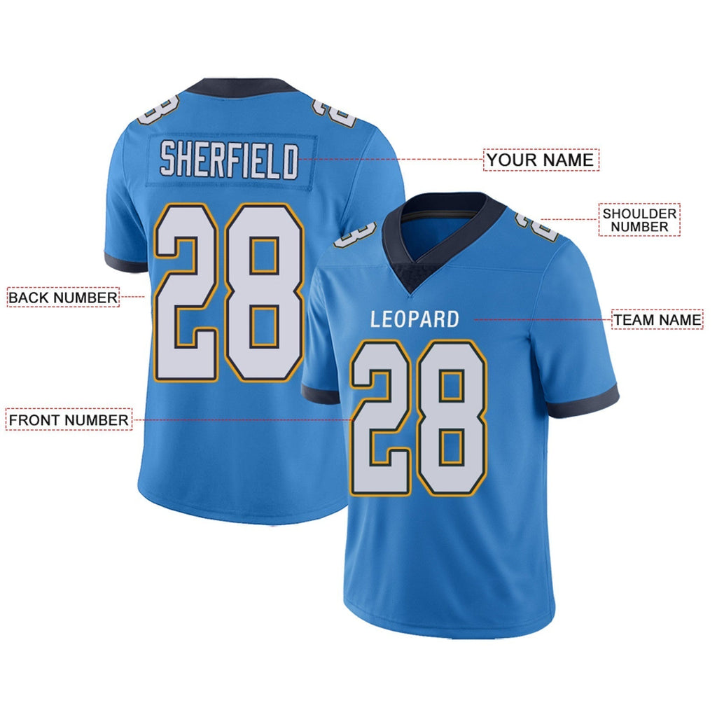Custom LA.Chargers Football Jerseys Team Player or Personalized Design Your Own Name for Men's Women's Youth Jerseys Navy