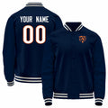 Custom C.Bears Black Bomber Full-Snap Varsity Letterman Jacket