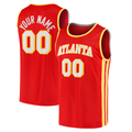 Custom A.Hawks Supporters Branded 2020 Fast Break Replica Jersey Icon Edition Red American Stitched Basketball Jersey