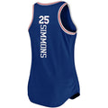 PH.76ers #25 Ben Simmons Supporters Branded Women's 2019-20 Fast Break Team Tank Jersey Icon Edition Royal Stitched American Basketball Jersey
