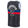 D.Pistons #2 Cade Cunningham Supporters Branded 2022-23 Fast Break Player Jersey Black Statement Edition Stitched American Basketball Jersey