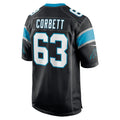 C.Panthers #63 Austin Corbett Black Game Jersey Stitched American Football Jerseys