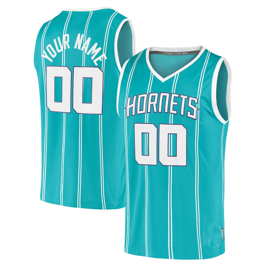 Custom C.Hornets Supporters Branded 2020 Fast Break Replica  Jersey Icon Edition Teal American Stitched Basketball Jersey