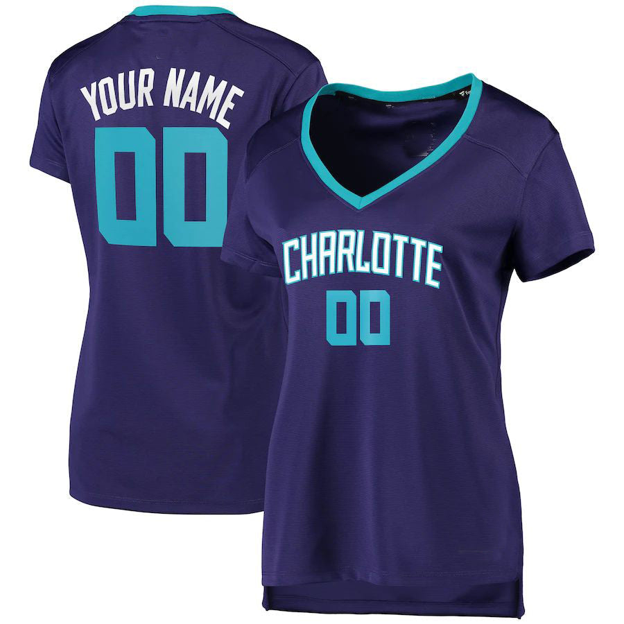 Custom C.Hornets Supporters Branded Fast Break Replica Jersey Purple  Statement Edition American Stitched Basketball Jersey
