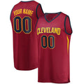 Custom C.Cavaliers Supporters Branded 2018  Finals Bound Fast Break Replica Jersey Maroon Icon Edition Wine American Stitched Basketball Jersey