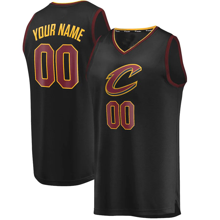 Custom C.Cavaliers Supporters Branded Youth Fast Break Replica Jersey Black Statement Edition American Stitched Basketball Jersey