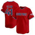 Cleveland Guardians #41 Carlos Santana Red Alternate Limited Stitched Baseball Jersey