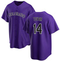 Colorado Rockies #14 Ezequiel Tovar Purple Cool Base Stitched Baseball Jersey