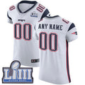Customized NE.Patriots Vapor Untouchable Super Bowl LIII Bound Elite White Road Jersey Football Jerseys