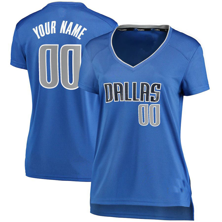 Custom D.Mavericks Supporters Branded Women's Fast Break Jersey Blue Icon Edition American Stitched Basketball Jersey