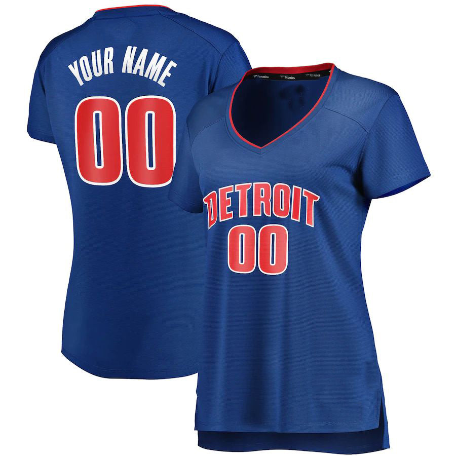 Custom D.Pistons Supporters Branded Fast Break Jersey Royal Icon Edition American Stitched Basketball Jersey