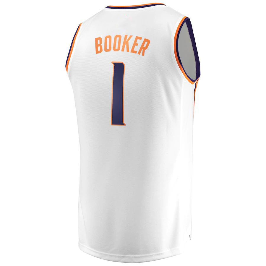 P.Suns #1 Devin Booker Supporters Branded Fast Break Replica Jersey White  Association Edition Stitched American Basketball Jersey