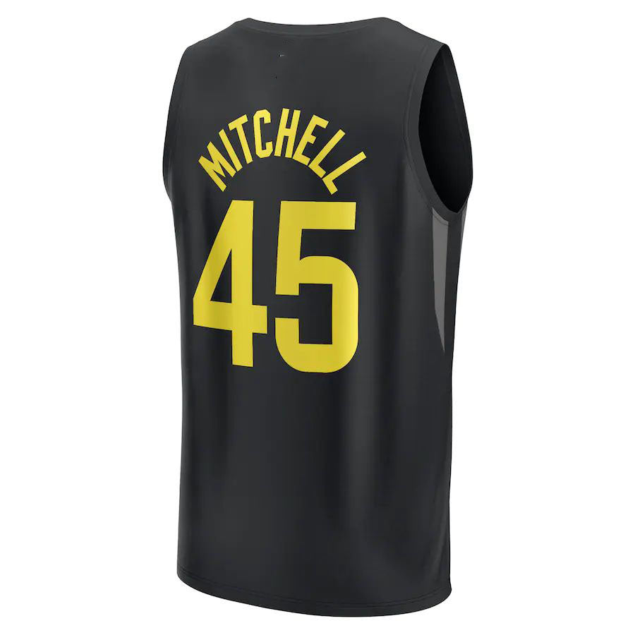 U.Jazz #45 Donovan Mitchell Supporters Branded  2021-22 Fast Break Player Jersey Black Statement Edition Stitched American Basketball Jersey
