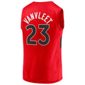 T.Raptors #23 Fred VanVleet Supporters Branded  Fast Break Replica Player Jersey Red Icon Edition Stitched American Basketball Jersey