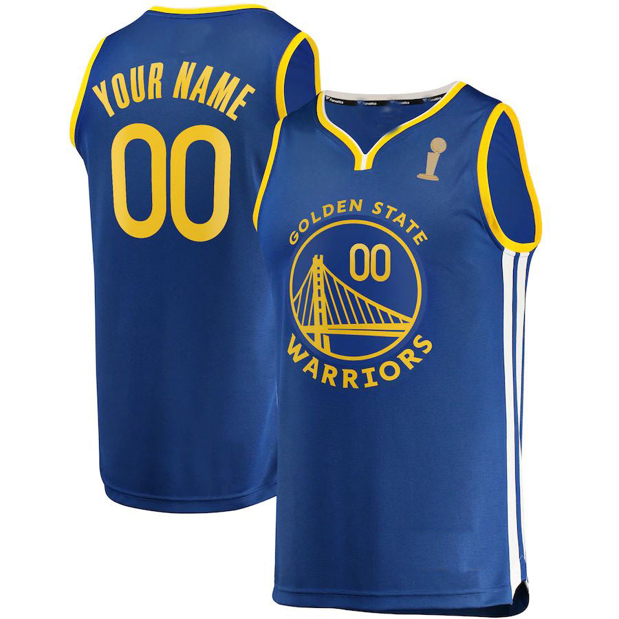 Custom G.State Warriors Supporters Branded 2022 Finals Champions Fast Break Replica Royal Icon Edition American Stitched Basketball Jersey