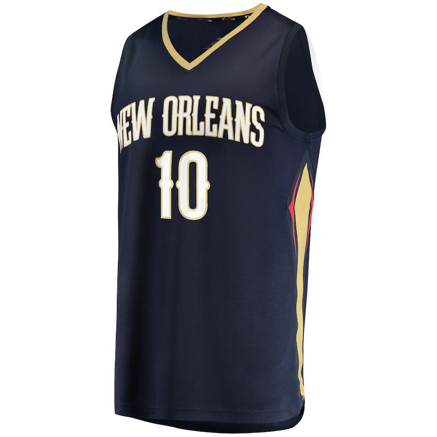 NO.Pelicans #10 Jaxson Hayes Supporters Branded Fast Break Replica Jersey  Navy Icon Edition Stitched American Basketball Jersey