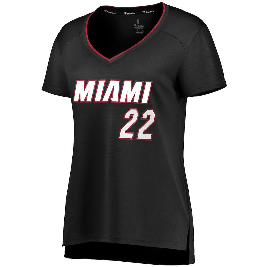 M.Heat #22 Jimmy Butler Supporters Branded Women's Fast Break Replica Jersey Icon Edition Black Stitched American Basketball Jersey