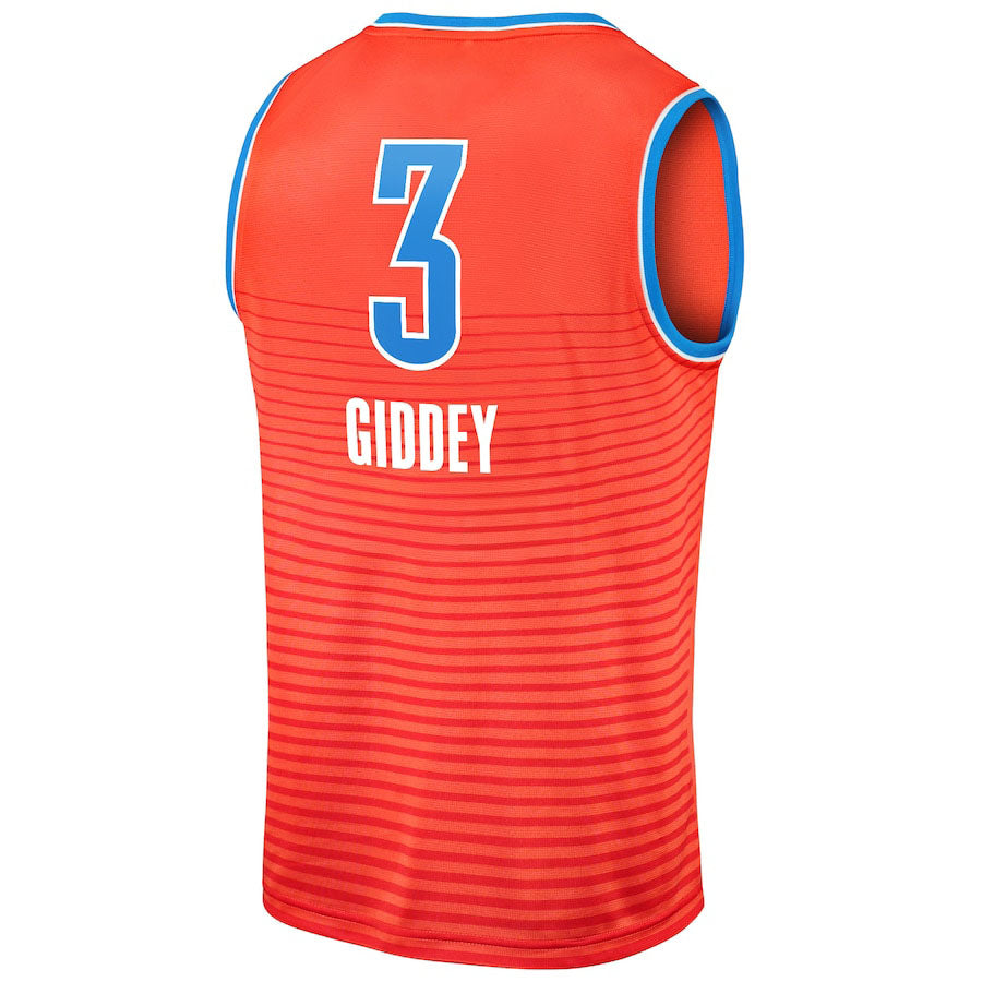 OC.Thunder #3 Josh Giddey Supporters Branded  2021-22 Fast Break Replica Player Jersey Orange Statement Edition Stitched American Basketball Jersey