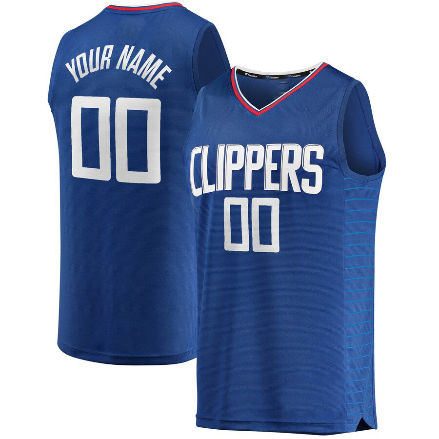 Custom LA.Clippers Supporters Branded Fast Break Replica Jersey Royal Icon Edition Stitched Basketball Jersey