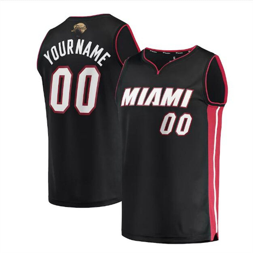 Custom M.Heat Supporters Branded 2023 Finals Fast Break Custom Jersey - Icon Edition - Black Stitched Basketball Jersey