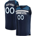 Custom M.Timberwolves Supporters Branded Fast Break Replica Jersey Navy Icon Edition Stitched Basketball Jersey