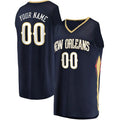 Custom NO.Pelicans Supporters Branded Fast Break Replica Jersey Navy Icon Edition Stitched Basketball Jersey