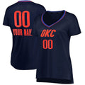 Custom OC.Thunder Supporters Branded Women's Fast Break Replica Navy Statement Edition Stitched Basketball Jersey