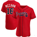 Atlanta Braves #16 Brian McCann Red Alternate Jersey Stitches Baseball Jerseys