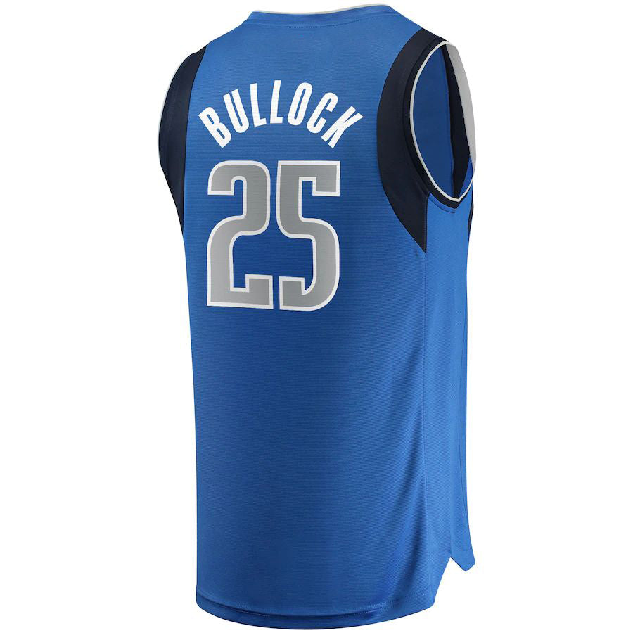 D.Mavericks #25 Reggie Bullock Supporters Branded 2021-22 Fast Break Replica Jersey Icon Edition Blue Stitched American Basketball Jersey