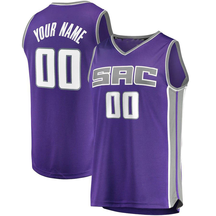 Custom S.Kings Supporters Branded Fast Break Replica Jersey Purple  Icon Edition Stitched Basketball Jersey