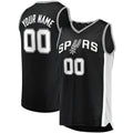 Custom S.Antonio Spurs Supporters Branded Fast Break Custom Replica Jersey Black Icon Edition Stitched Basketball Jersey