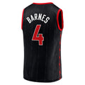 T.Raptors #4 Scottie Barnes Supporters Branded Fast Break Player Jersey Black Statement Edition Stitched American Basketball Jersey