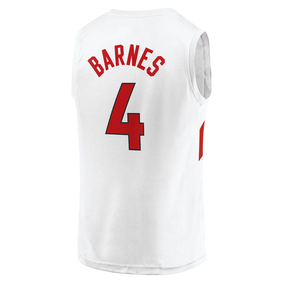 T.Raptors #4 Scottie Barnes Supporters Branded  Fast Break Player Jersey White Association Edition Stitched American Basketball Jersey