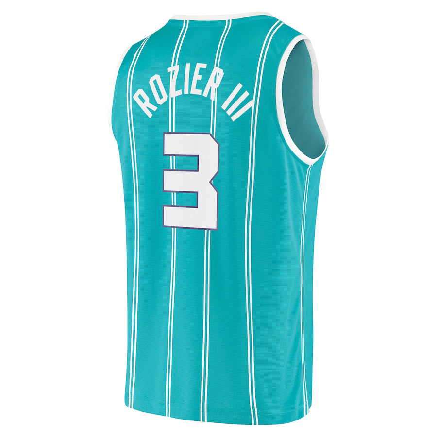 C.Hornets #3 Terry Rozier III Supporters Branded 2020-21 Fast Break Replica Player Jersey Icon Edition Teal Stitched American Basketball Jersey