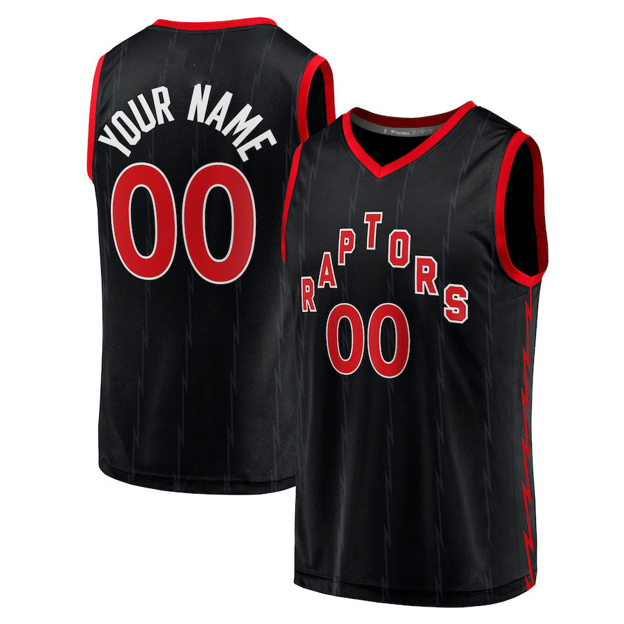Custom T.Raptors Supporters Branded Fast Break Replica Jersey Black Statement Edition Stitched Basketball Jersey