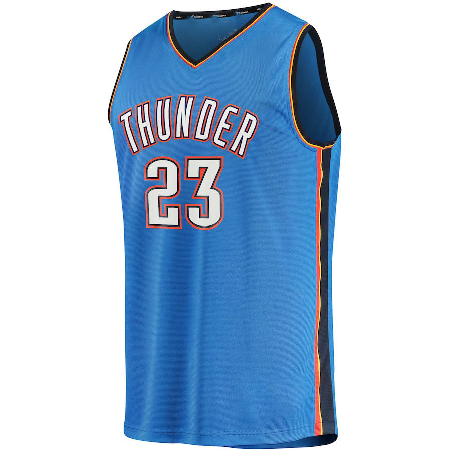 OC.Thunder #23 Tre Mann Supporters Branded  2021-22 Fast Break Replica Jersey Blue Icon Edition Stitched American Basketball Jersey