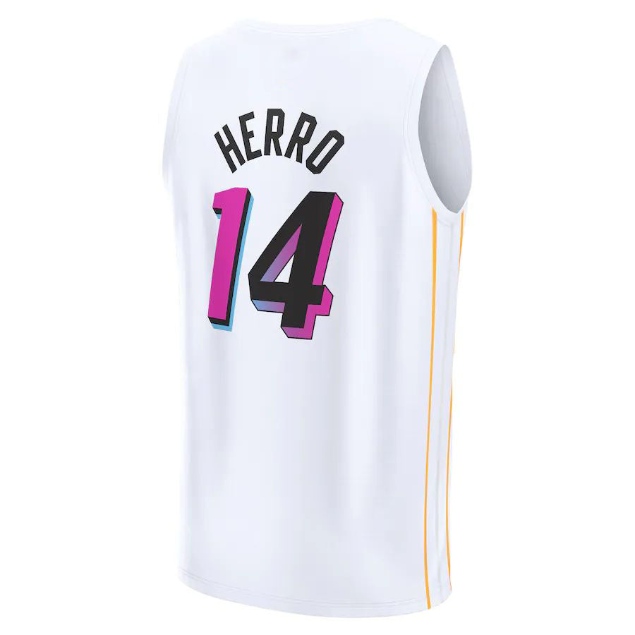 M.Heat #14 Tyler Herro  Supporters Branded 2022-23 Fastbreak Jersey City Edition White Stitched American Basketball Jersey
