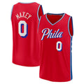 PH.76ers #0 Tyrese Maxey Supporters Branded 2022-23 Fast Break Replica Player Jersey Statement Edition Red Stitched American Basketball Jersey