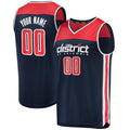 Custom W.Wizards Supporters Branded Custom Fast Break Replica Jersey Navy Statement Edition Stitched Basketball Jersey
