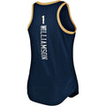 NO.Pelicans #1 Zion Williamson  Supporters Branded Women's 2019-20 Fast Break Team Tank Jersey  Icon Edition Navy Stitched American Basketball Jersey