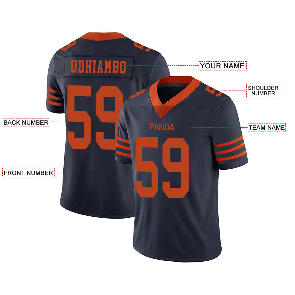 Custom C.Bear Stitched American Football Jerseys Personalize Birthday Gifts Navy Jersey